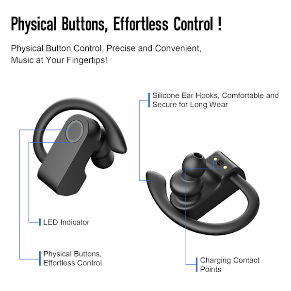SP97 Valkoiset Bluetooth-kuulokkeet melua vaimentavalla mikrofonilla Musta