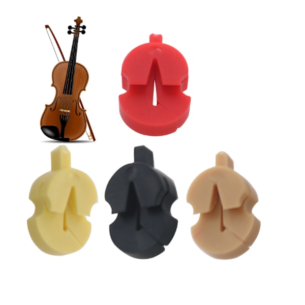4-pak Violin Mute til Øvelse, Gummi Violin Lyddæmper, Ultra Øvningsmute Sort
