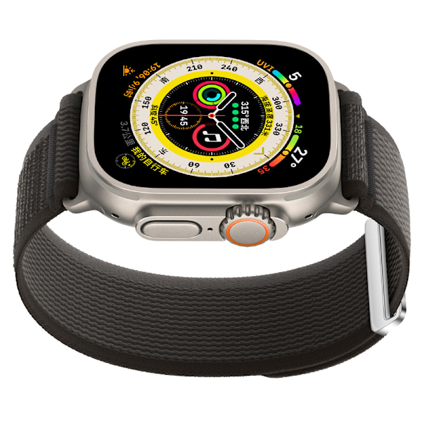 Flettet nylon sportsrem til Apple Watch Sort L