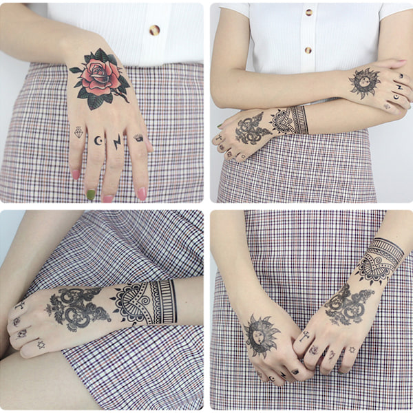 Paket med 10 ark tillfälliga tatueringar Modell 4