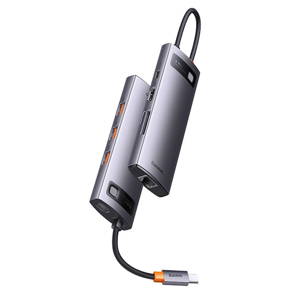 Hub 8in1 Baseus StarJoy Series, USB-C til 3x USB 3.1 + HDMI + USB-C PD + RJ45 + microSD/SD