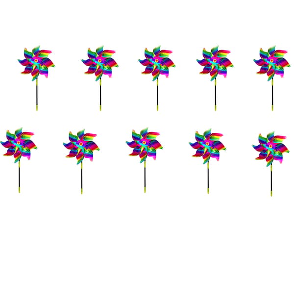 Fugleafvisende Vindmølle 8 Blade Gradient Color 10 Pakke