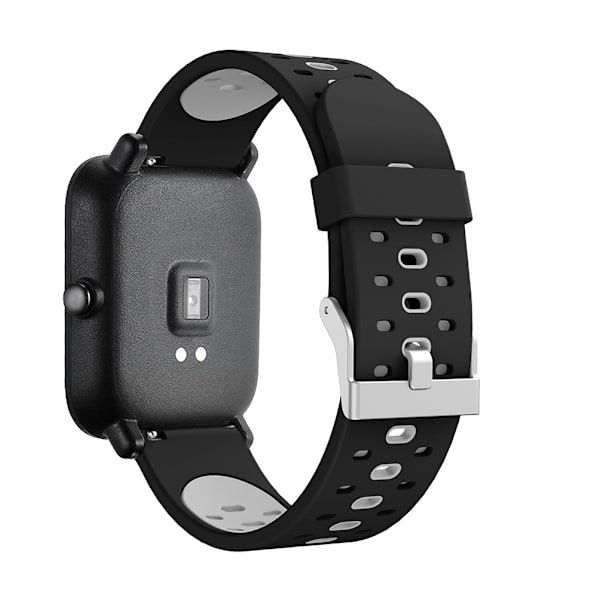 Silikonarmband för Amazfit Bip/Galaxy Watch 42mm Svart+grå