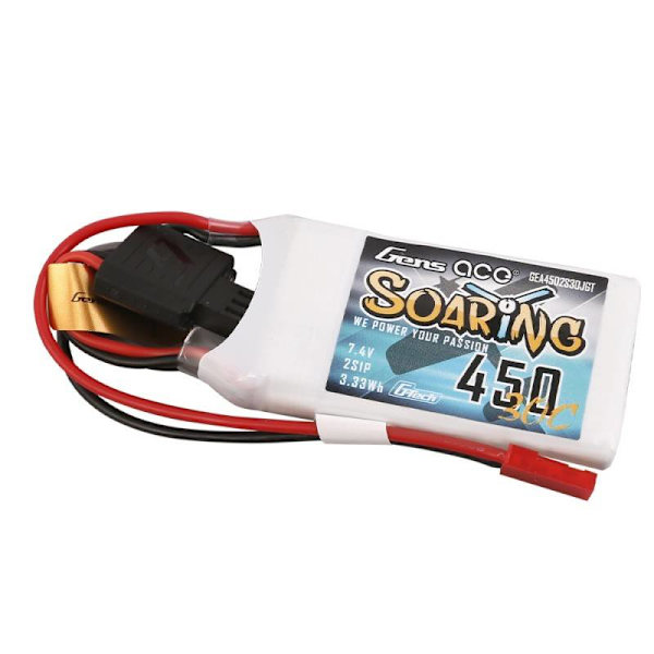 Batteri Gens ace G-Tech Soaring 450mAh 7,4V 30C 2S1P JST-SYP