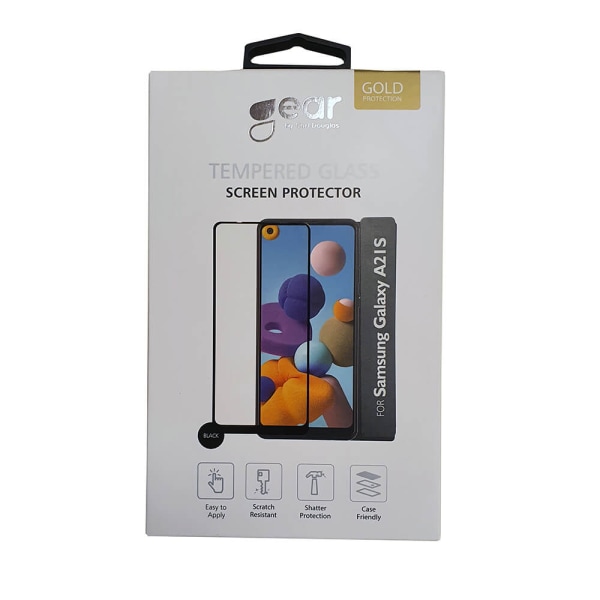 GEAR Härdat Glas 2,5D Full Cover Samsung A21s