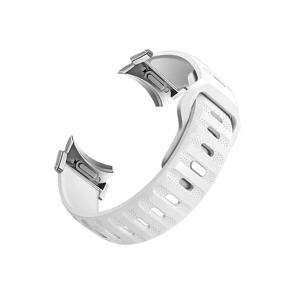 Galaxy Watch 6/5/4 Armband - Snabbkoppling Silikon Silver+Vit