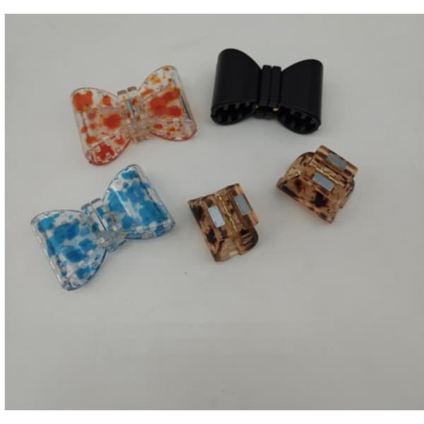 Magnetisk smart hårklemme - sikker styling til hverdag og fest, sløjfe-design, sort plast, 6cm x 4cm, 2 stk.