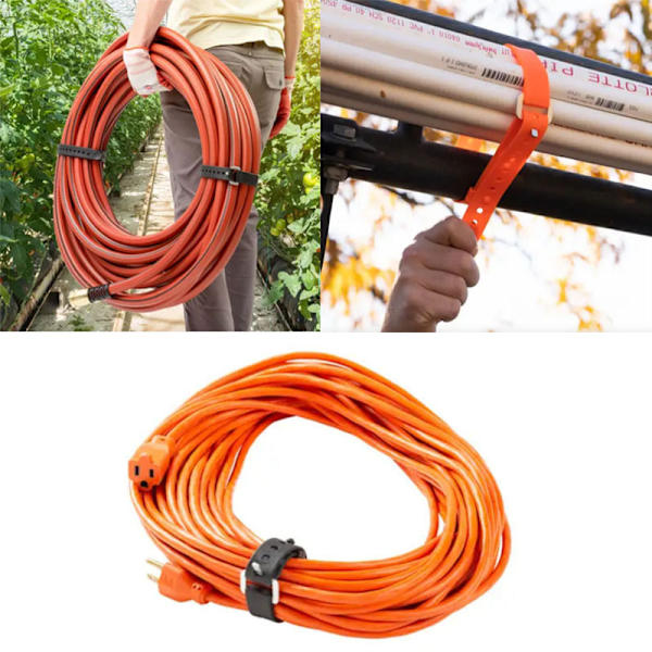 Multifunktionelle silikonestropper med metalsnøre 30 cm