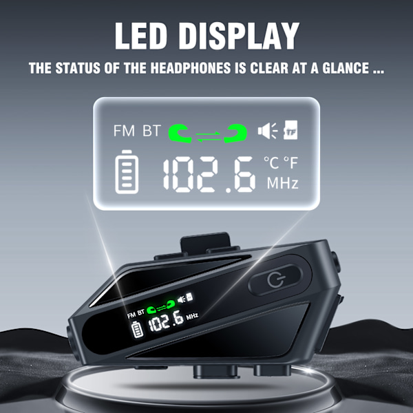 Bluetooth-headset för motorcykelhjälm - Svart C6 Soft Mic