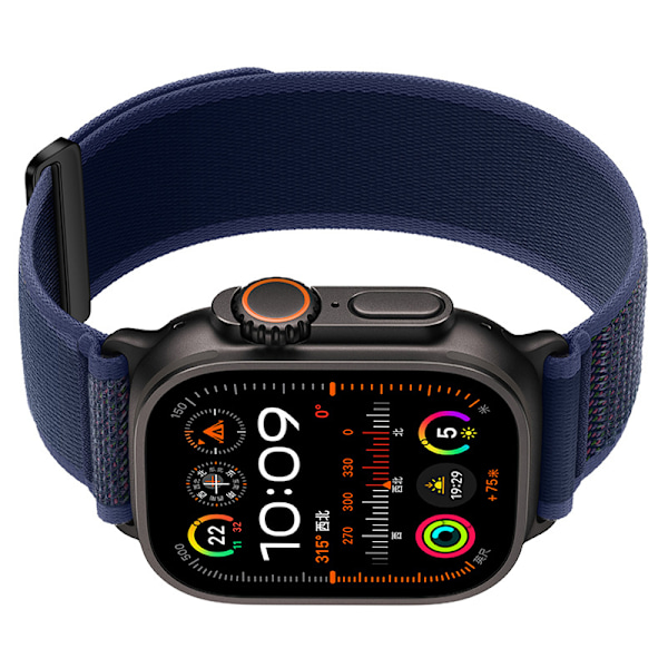 Nylon Klockarmband Kompatibla med Apple Watch - Ventilerande Sport Loop-band för iWatch Series 8/7/6/5/4/3/2/1/SE/Ultra Blå L