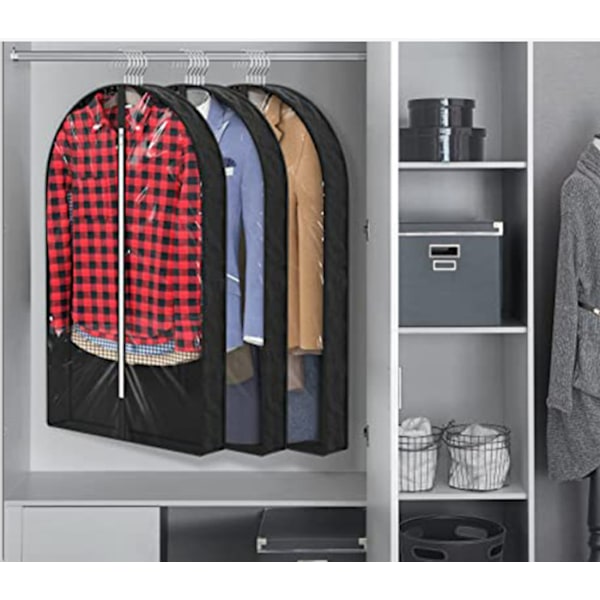 Åndbar tøjpose, tøjbeskytter til garderobe Sort XL