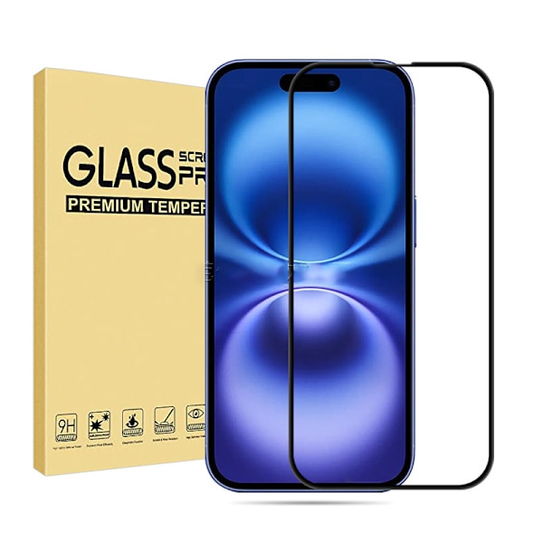 2-pak iPhone 16 Pro skærmbeskyttelse - Fuld dækning hærdet glas