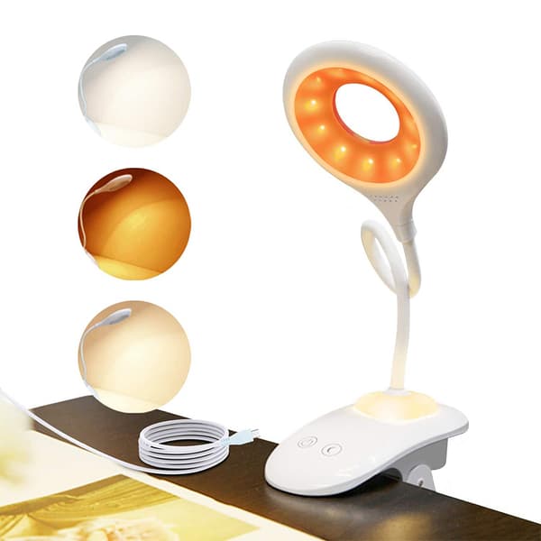 Bogklemme-lampe med dobbelt farvetemperatur - Perfekt til læsning
