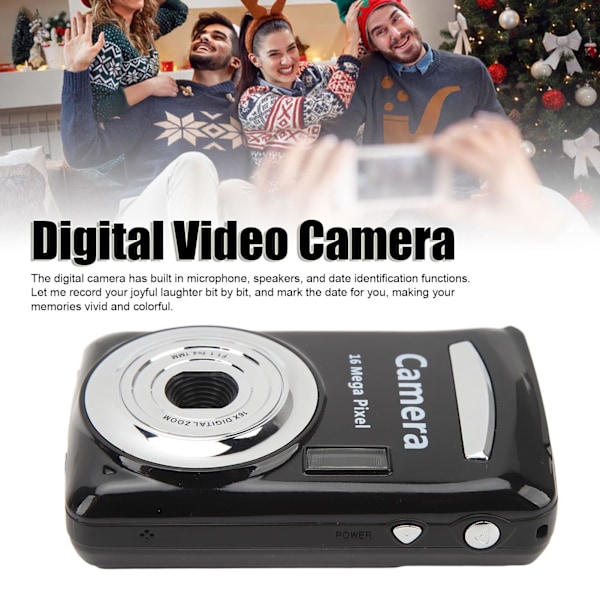 INF 1080P, 16 megapikselin kompakti digikamera 2,4 tuuman näytöllä - 32 Gt Musta