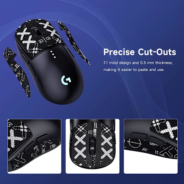 Forbedrede Grip Mouse Stickers til Logitech M650L/M750L Sort