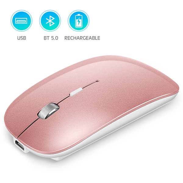 Langaton Bluetooth Dual Mode -hiiri monilaitteiseen käyttöön Pink Pink