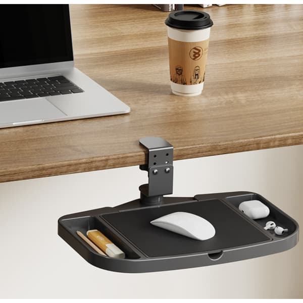 Sort Musemåtte Opbevaringsstativ - Ergonomisk Computerarmstøtte & Håndledsstøtte - 2-pak