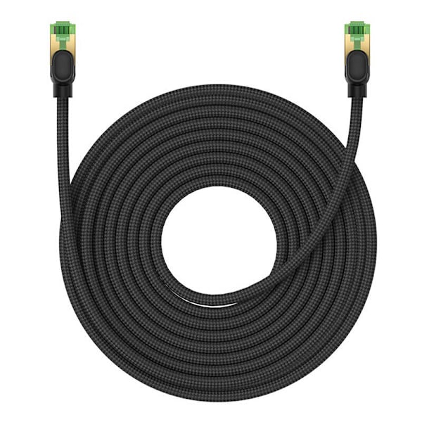 Punottu verkkokaapeli Cat.8 Baseus Ethernet RJ45, 40Gbps, 15m (musta)