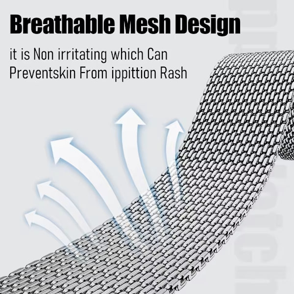 Milanese Loop -kellon ranneke älykelloille Silver 20 mm Silver 20 mm