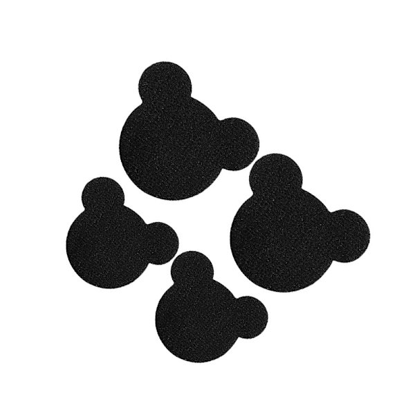Teddy Bear Shoe Patch Kit - 8 lappar (4 stora, 4 medelstora) Svart
