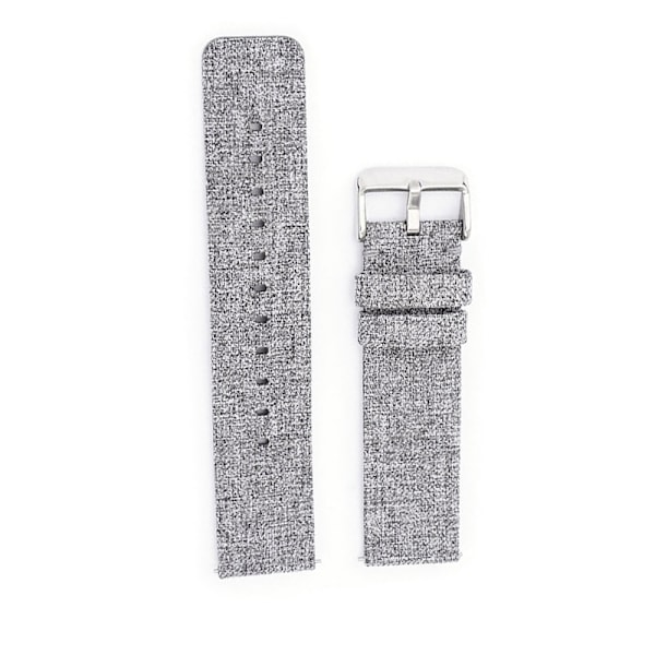 Ljusgrått canvasarmband med silverspänne 18 mm