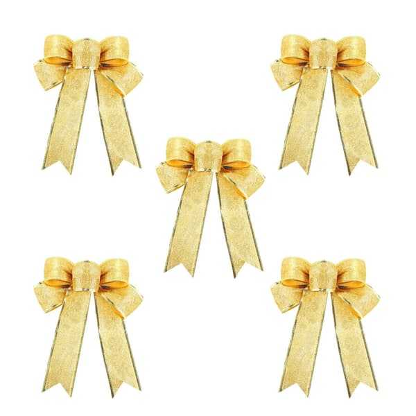 Julrosetter juldekoration guld 5-pack