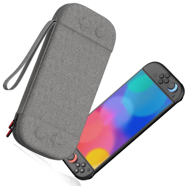 Nintendo Switch 2 Bärväska: Grå Nylon EVA Skyddande Reseförvaringsväska Grey Grey