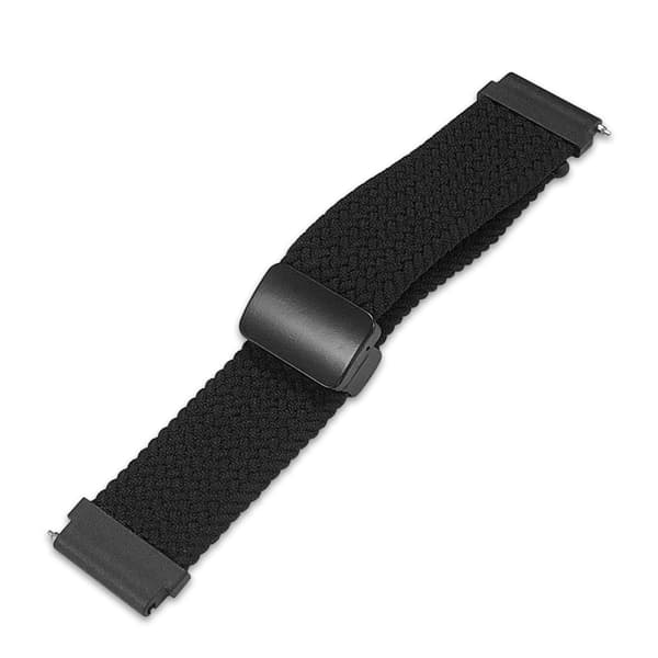 Flettet urrem med magnetlukning til 22 mm smartur Black Black