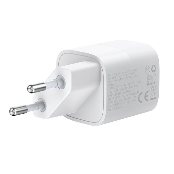 Väggladdare Choetech, 33W, PD5006 A+C dubbelport (vit)