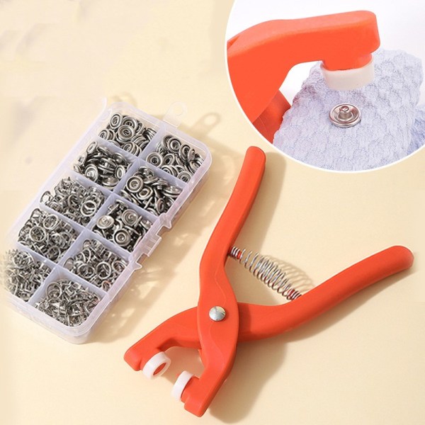 Metallknappar med Fästtång - 50 Pack