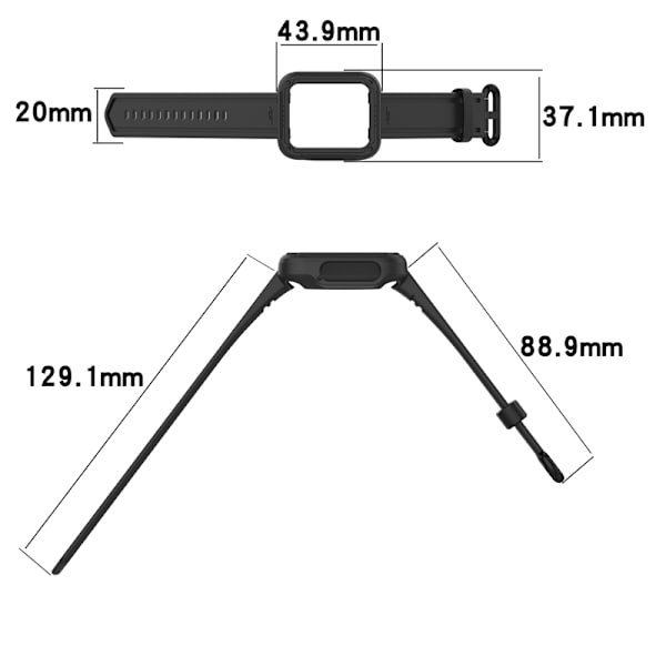 Ur armbånd Xiaomi Mi Watch Lite/Redmi Watch 2/Xiaomi Mi Watch Lite 2/Xiaomi Redmi Watch 2 Lite/Redmi Horloge 2/Xiaomi Po Sort