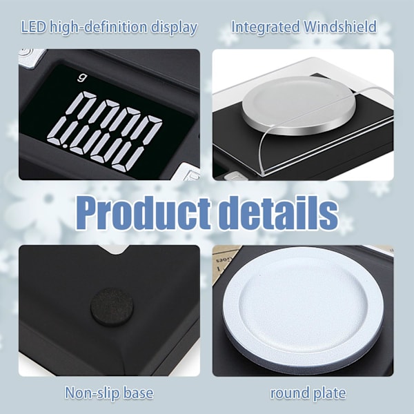 INF Elektronisk digitalvåg 100g/0,001g med tarafunktion