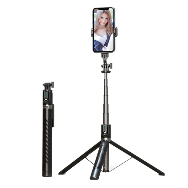 INF Udtrækkelig selfie-stick/stativ med Bluetooth fjernbetjening Sort