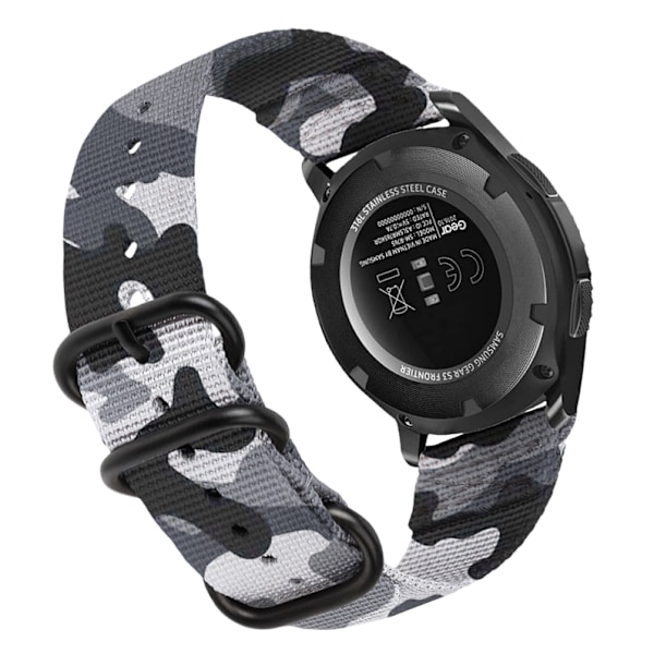 Nylon urrem til Samsung Galaxy Watch 4 & Huawei GT 4 Camouflage grå