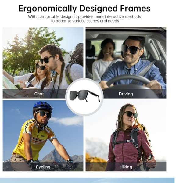 Smarta Bluetooth-glasögon HY-1009: Ljud & Bild med Stil Black Black
