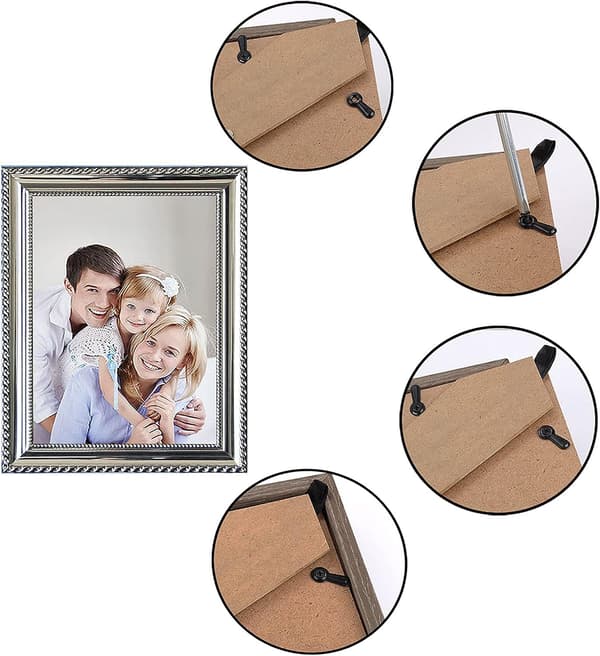100 stk. billedramme-bagpladeclips med skruer Black Black