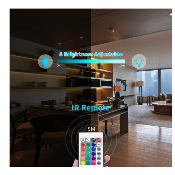 LED-ljuslist 7 färger med Bluetooth appkontroll Svart 4 m