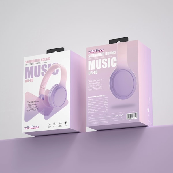 Gradient Bluetooth-hörlurar DR88 - Uppslukande ljud Lila