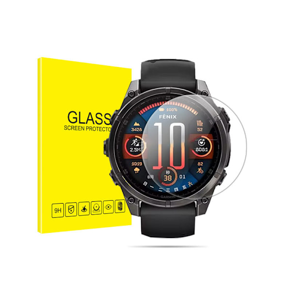 Hærdet glasskærmbeskytter til Garmin Fenix, 2-pak Garmin Fenix 8 47mm
