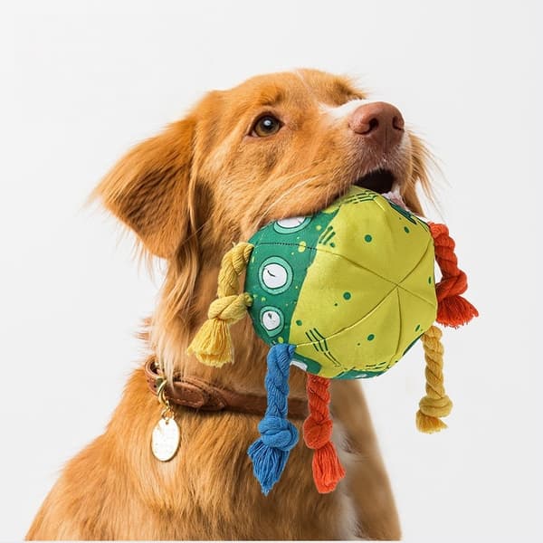 Polyester Reb Knude Bold Hundetyggelegetøj - Interaktivt & Tandrensende
