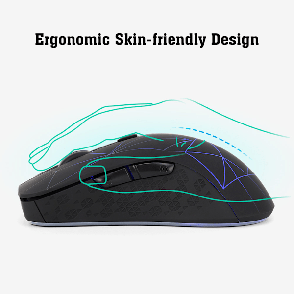 Dual Mode Bluetooth Trådløs Mus - Ergonomisk Design