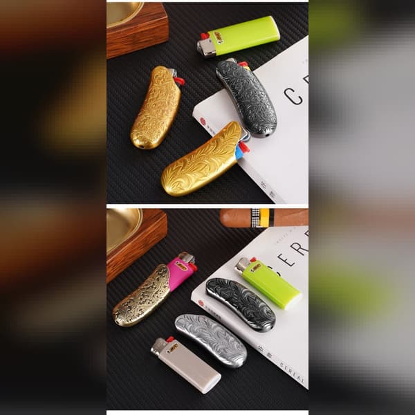Tändarhölje i zinklegering, kompatibelt med BIC J6, präglat explosionsresistent skydd Silver Silver