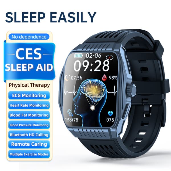 Smartwatch med søvnhjælp, EKG, Bluetooth-opkald Black Black