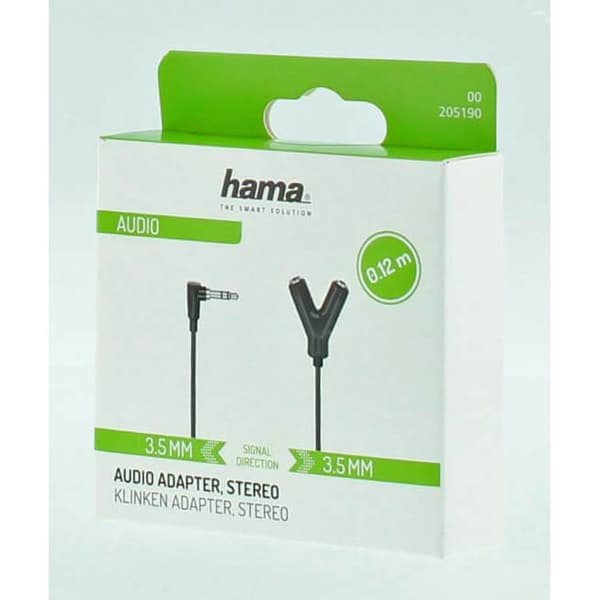 Adapter Audio 3.5 Plug to 2x 3.5 Socket
