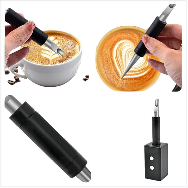 Latte Art Penna & Borste Set - Professionella Kaffeverktyg