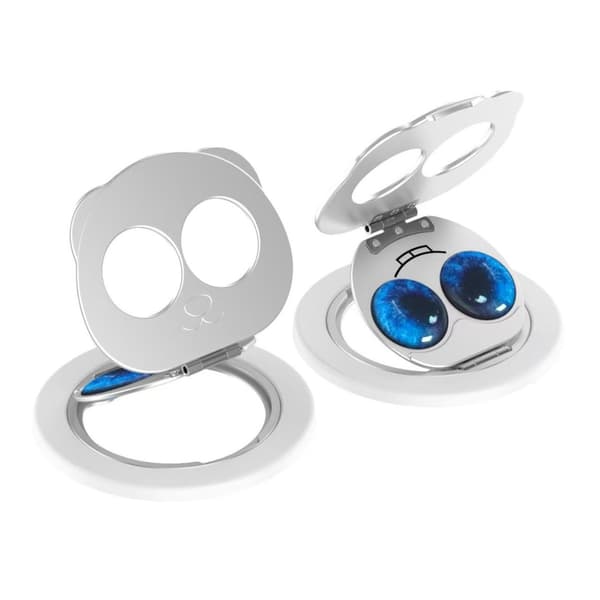 Magnetisk panda-telefonringholder med dobbelt foldning, 360° rotation og bordstander Silver Silver
