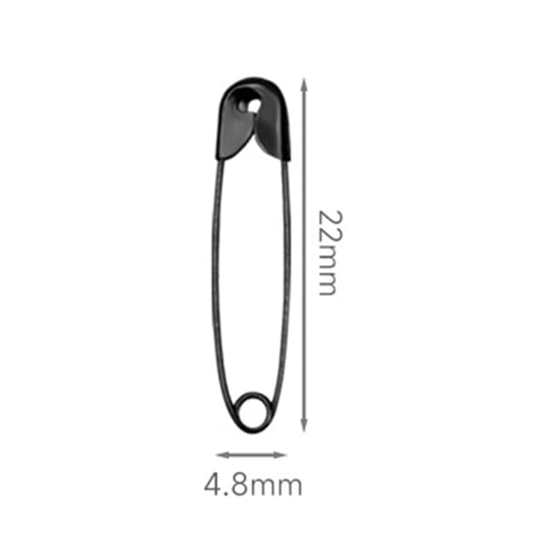 22mm Säkerhetsnålar, 1000-pack Black Black