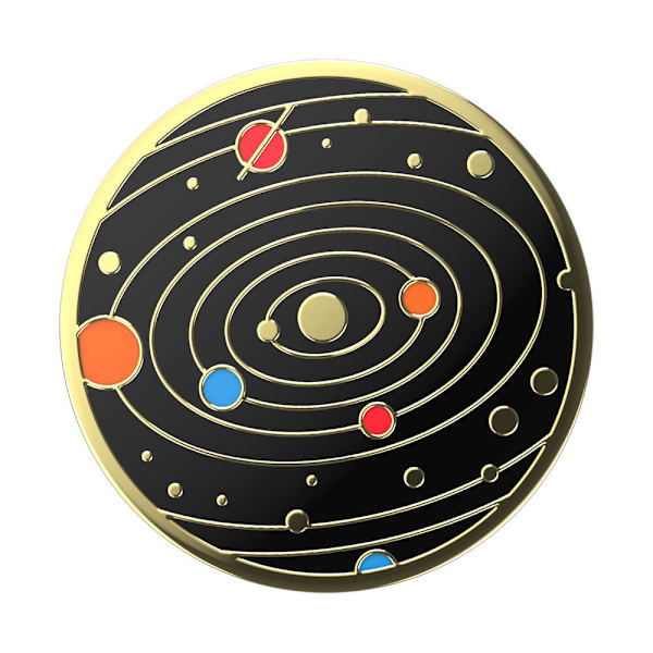 POPSOCKETS Enamel Solar flare Black Avtagbart Grip med Ställfunktion Premium Svart, Guld