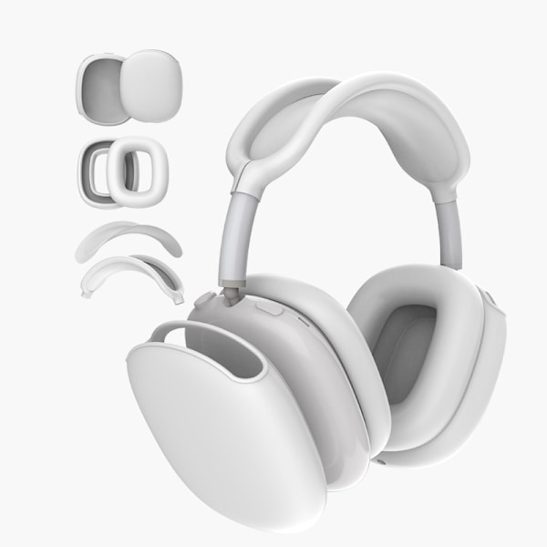 4-osainen silikonisuojakotelo AirPods Maxille Valkoinen