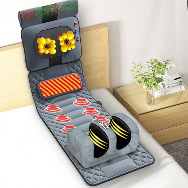 Massagematta med värmekuddar för helkroppssmassage